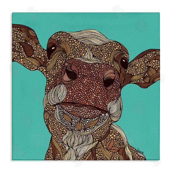stupell industries Valentina Harper | Bold Calf Cow Intricate Inner Stripe Patterns Wall Art