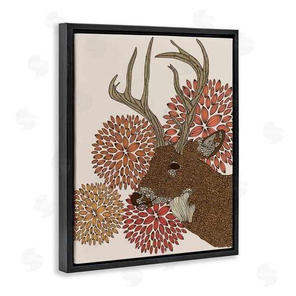 Stupell Industries Valentina Harper | Buck Deer Abstract Wildlife Botanical Intricate Patterns Wall Art