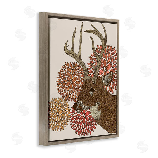 Stupell Industries Valentina Harper | Buck Deer Abstract Wildlife Botanical Intricate Patterns Wall Art