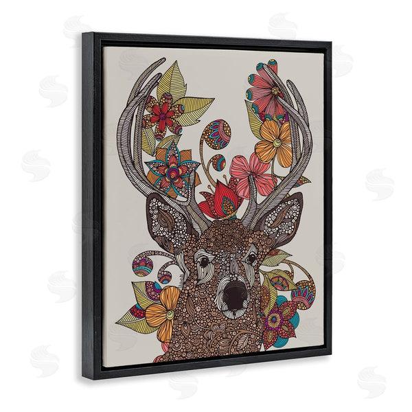 Stupell Industries Valentina Harper | Buck Deer Portrait Interwoven Flower Mandala Fractals Wall Art