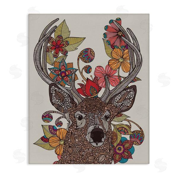 stupell industries Valentina Harper | Buck Deer Portrait Interwoven Flower Mandala Fractals Wall Art