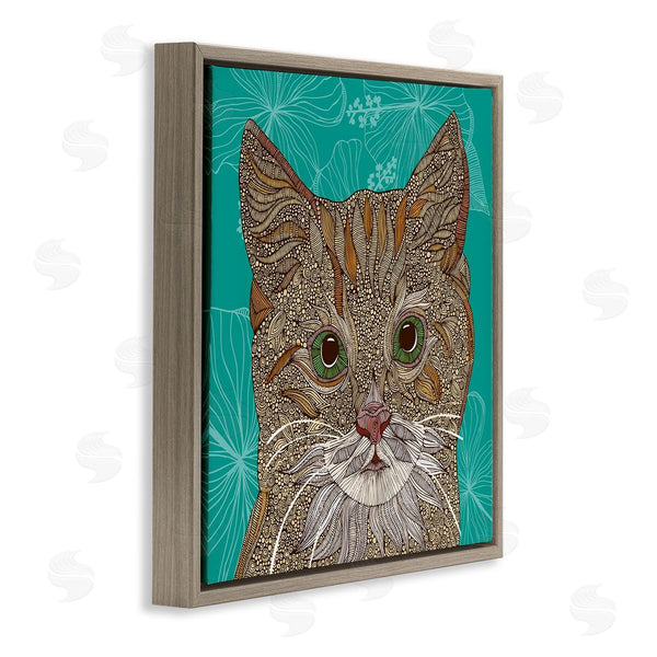 Stupell Industries Valentina Harper | Cat Portrait Hibiscus Botanicals Abstract Fractal Designs Wall Art