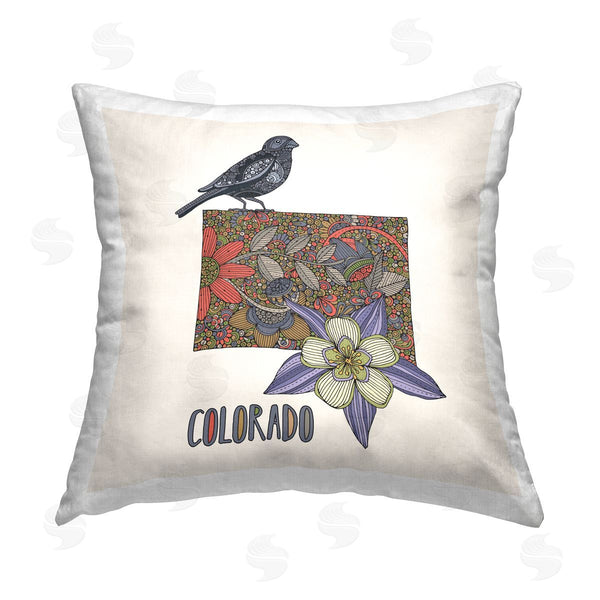 stupell industries Valentina Harper | Colorado Columbine Flower Pattern Printed Throw Pillow