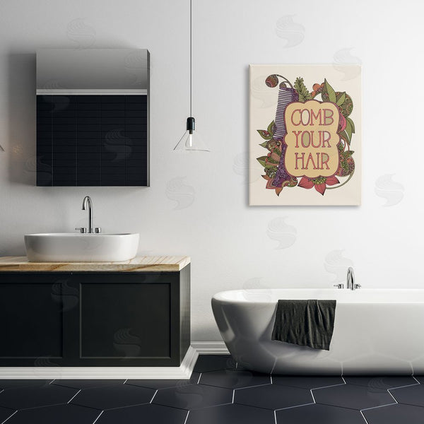 Stupell Industries Valentina Harper | Comb Your Hair Detailed Botanical Fractal Shapes Wall Art
