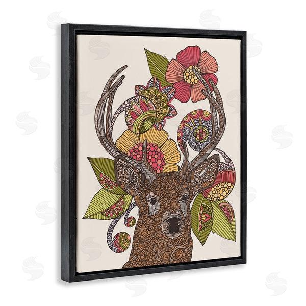 Stupell Industries Valentina Harper | Detailed Deer Wild Floral Blossoms Mandala Fractals Wall Art