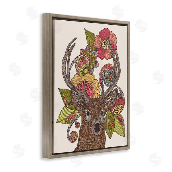 Stupell Industries Valentina Harper | Detailed Deer Wild Floral Blossoms Mandala Fractals Wall Art