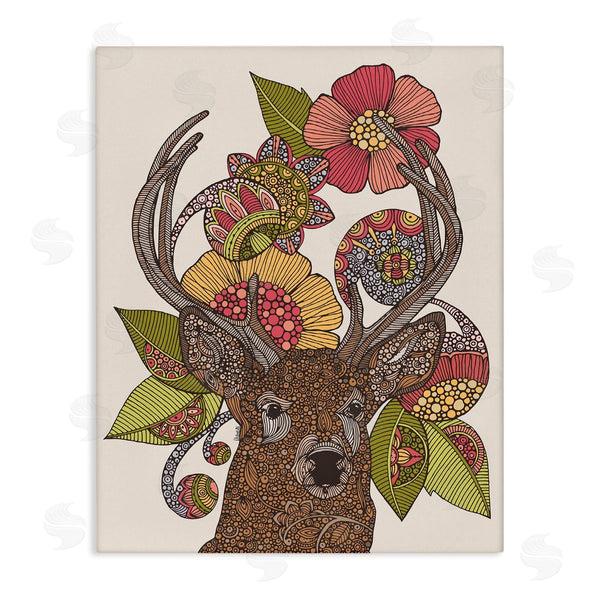 stupell industries Valentina Harper | Detailed Deer Wild Floral Blossoms Mandala Fractals Wall Art