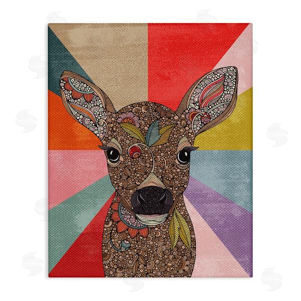 stupell industries Valentina Harper | Detailed Fawn Pop Style Stripes Floral Patterns Wall Art