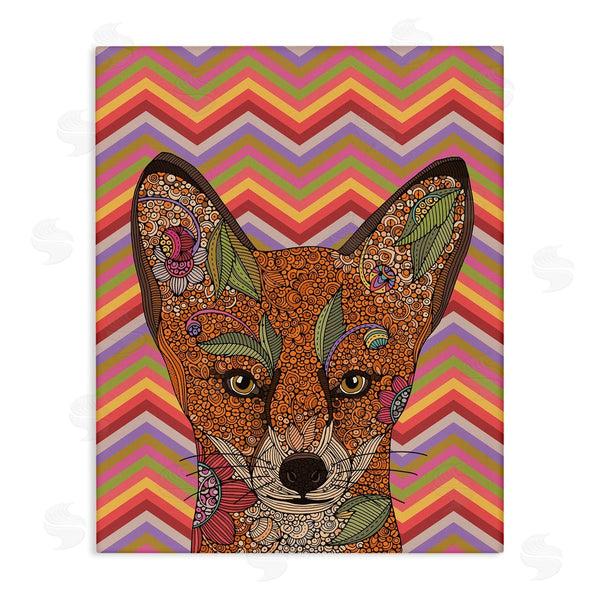 stupell industries Valentina Harper | Detailed Fox Retro Zig Zag Pattern Mandala Fractals Wall Art