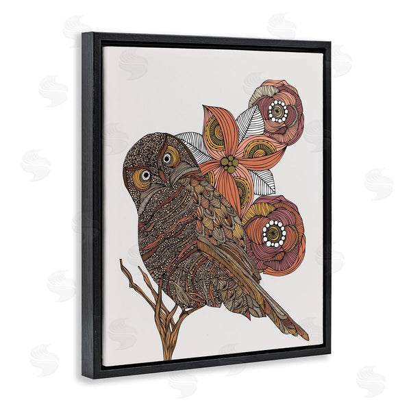 Stupell Industries Valentina Harper | Elaborate Patterned Owl Flower Blossom Stripes Detail Wall Art