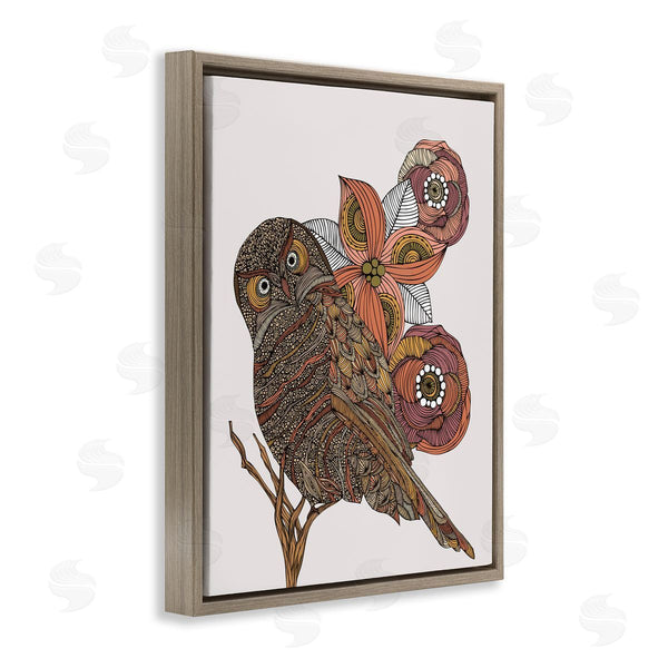 Stupell Industries Valentina Harper | Elaborate Patterned Owl Flower Blossom Stripes Detail Wall Art
