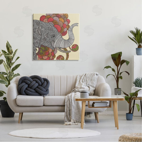 Stupell Industries Valentina Harper | Elephant Wildlife Detailed Floral Pattern Mandala Shapes Wall Art