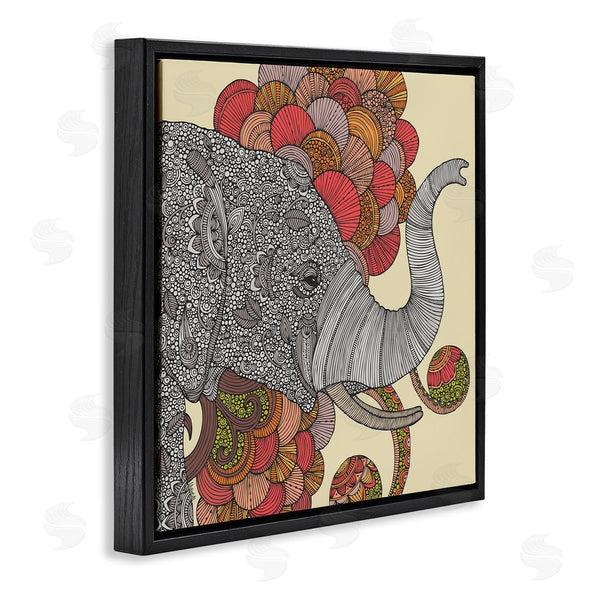 Stupell Industries Valentina Harper | Elephant Wildlife Detailed Floral Pattern Mandala Shapes Wall Art