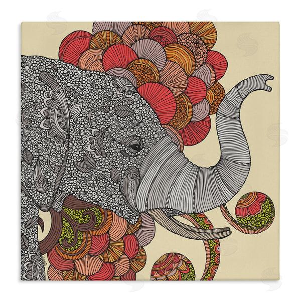 stupell industries Valentina Harper | Elephant Wildlife Detailed Floral Pattern Mandala Shapes Wall Art