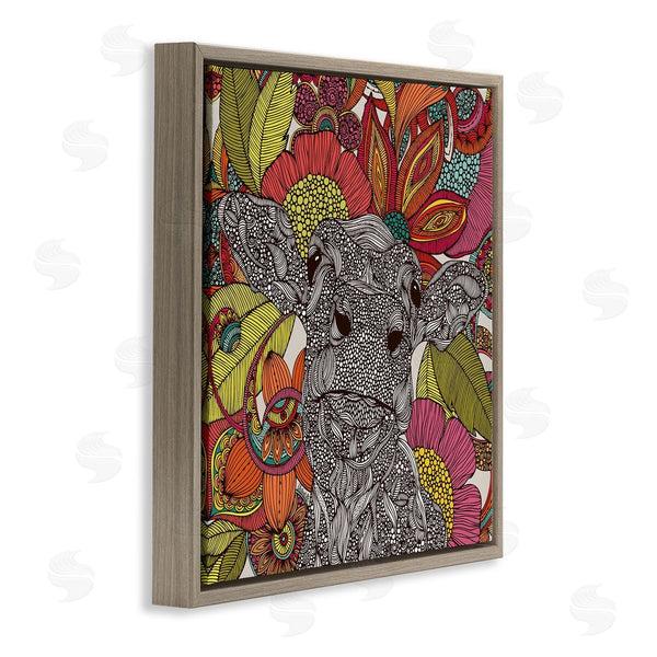 Stupell Industries Valentina Harper | Farm Cow Detailed Fractals Abstract Floral Blossoms Wall Art