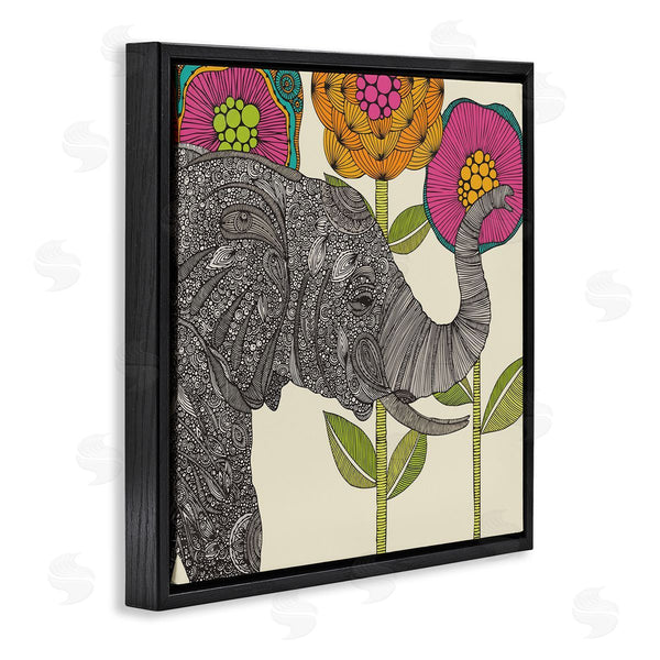 Stupell Industries Valentina Harper | Floral Elephant Wildlife Intricate Paisley Patterns Shapes Wall Art