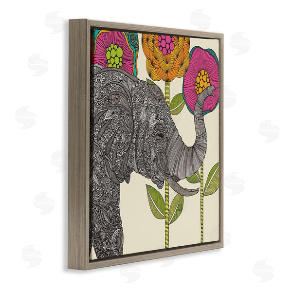 Stupell Industries Valentina Harper | Floral Elephant Wildlife Intricate Paisley Patterns Shapes Wall Art