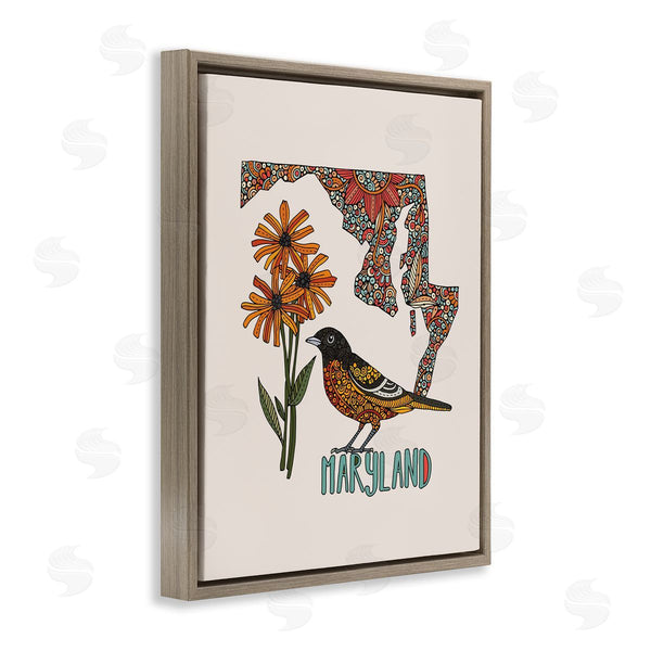 Stupell Industries Valentina Harper | Floral Maryland State