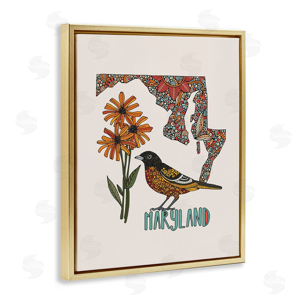 Stupell Industries Valentina Harper | Floral Maryland State