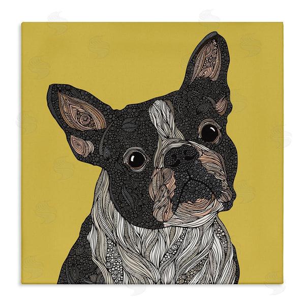 stupell industries Valentina Harper | French Bulldog Detailed Geometric Fractal Shapes Botanicals Wall Art