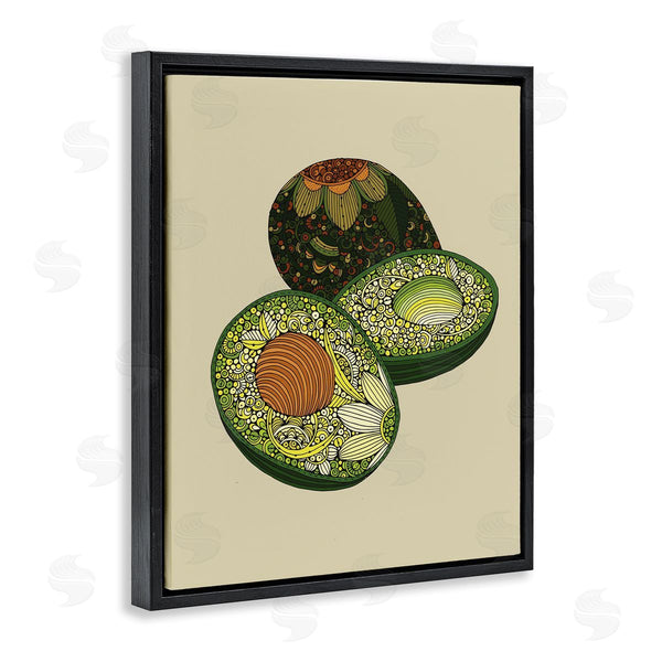 Stupell Industries Valentina Harper | Intricate Floral Pattern Avocado Fruit Still Life Wall Art