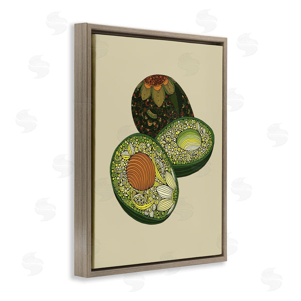 Stupell Industries Valentina Harper | Intricate Floral Pattern Avocado Fruit Still Life Wall Art