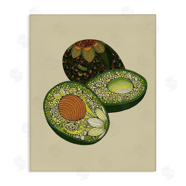 stupell industries Valentina Harper | Intricate Floral Pattern Avocado Fruit Still Life Wall Art