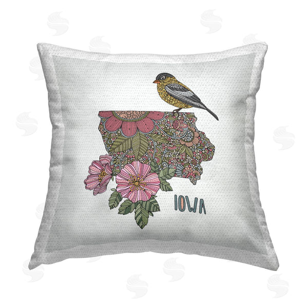 Stupell Industries Valentina Harper | Iowa State Bird & Flower Patterned Printed Throw Pillow