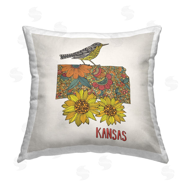 stupell industries Valentina Harper | Kansas State Sunflower Printed Throw Pillow
