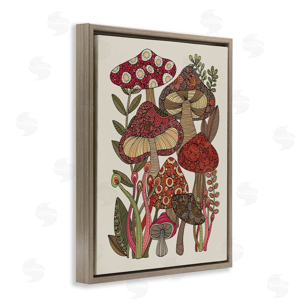Stupell Industries Valentina Harper | Layered Mushrooms Nature Botanicals Intricate Floral Patterns Wall Art