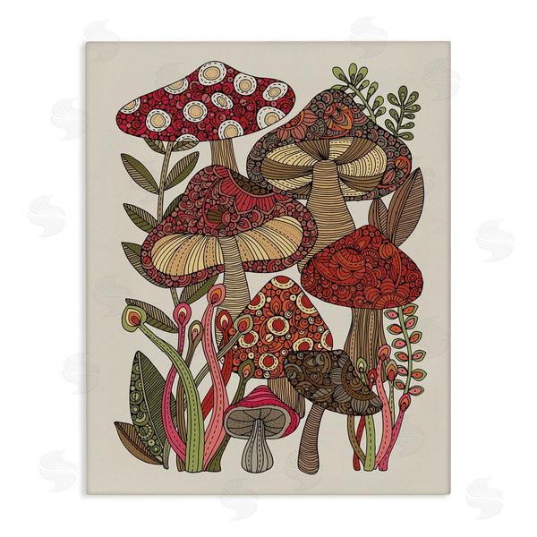 stupell industries Valentina Harper | Layered Mushrooms Nature Botanicals Intricate Floral Patterns Wall Art