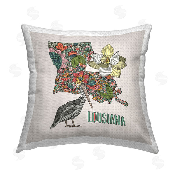 Stupell Industries Valentina Harper | Louisiana Magnolia Blossom Pelican Printed Throw Pillow
