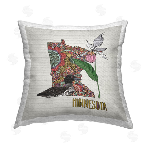 Stupell Industries Valentina Harper | Minnesota State Flower & Bird Printed Throw Pillow