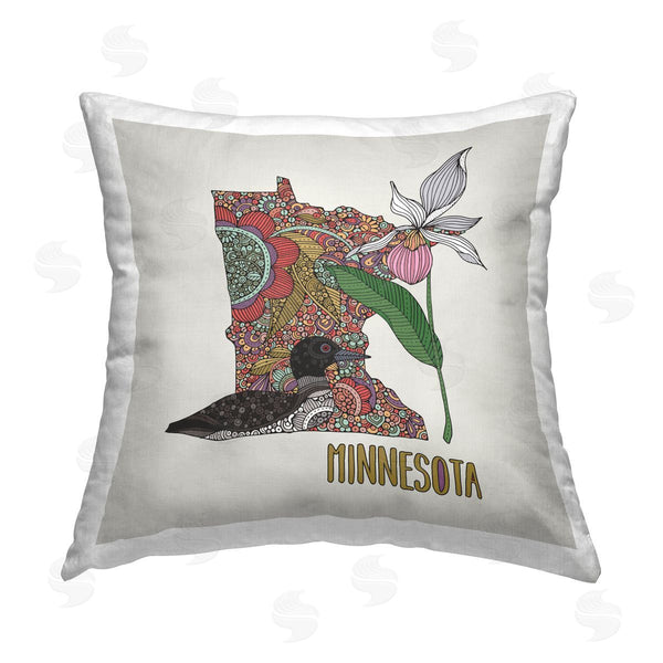 stupell industries Valentina Harper | Minnesota State Flower & Bird Printed Throw Pillow