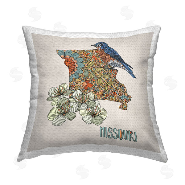 Stupell Industries Valentina Harper | Missouri State Flower & Bird Printed Throw Pillow