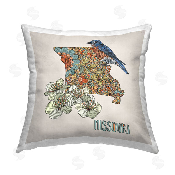 stupell industries Valentina Harper | Missouri State Flower & Bird Printed Throw Pillow