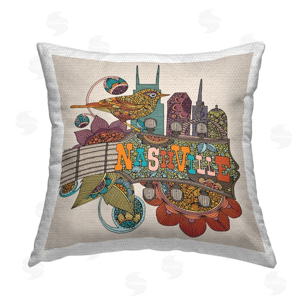 Stupell Industries Valentina Harper | Nashville City Of Music Patterned Printed Throw Pillow