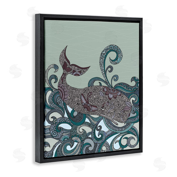 Stupell Industries Valentina Harper | Nautical Whale Surrounded Intricate Patterned Swirl Shapes Wall Art