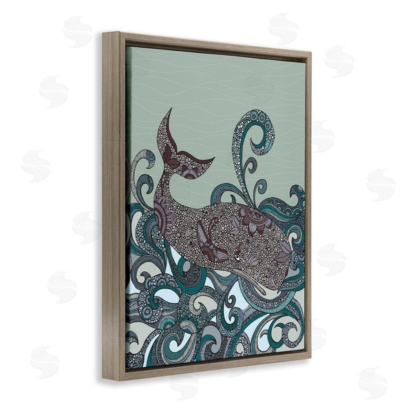 Stupell Industries Valentina Harper | Nautical Whale Surrounded Intricate Patterned Swirl Shapes Wall Art