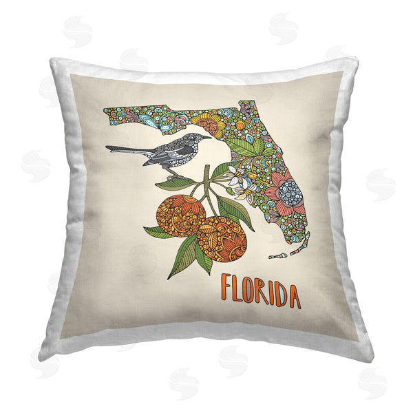 stupell industries Valentina Harper | Orange Blossom Florida State Flower Printed Throw Pillow