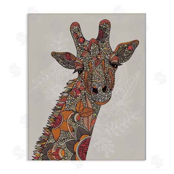stupell industries Valentina Harper | Pleasant Giraffe Animal Intricate Floral Fractal Details Wall Art
