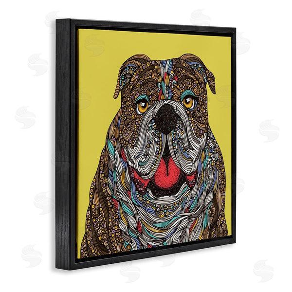 Stupell Industries Valentina Harper | Smiling Bulldog Bold Creative Mandala Patterns Shapes Wall Art