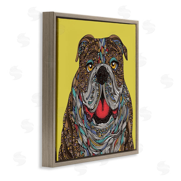 Stupell Industries Valentina Harper | Smiling Bulldog Bold Creative Mandala Patterns Shapes Wall Art