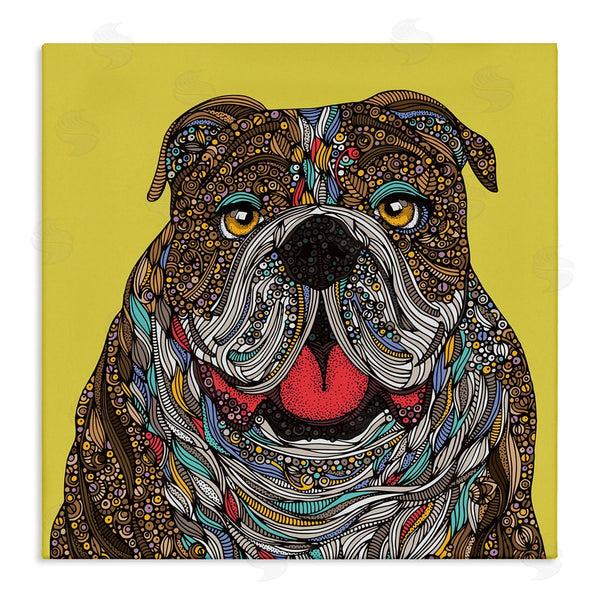 stupell industries Valentina Harper | Smiling Bulldog Bold Creative Mandala Patterns Shapes Wall Art