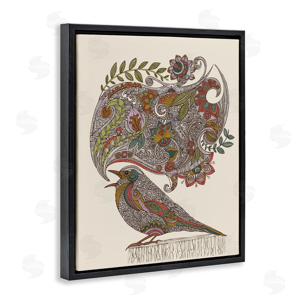 Stupell Industries Valentina Harper | Song Bird Complex Paisley Patterns Botanical Leaves Wall Art
