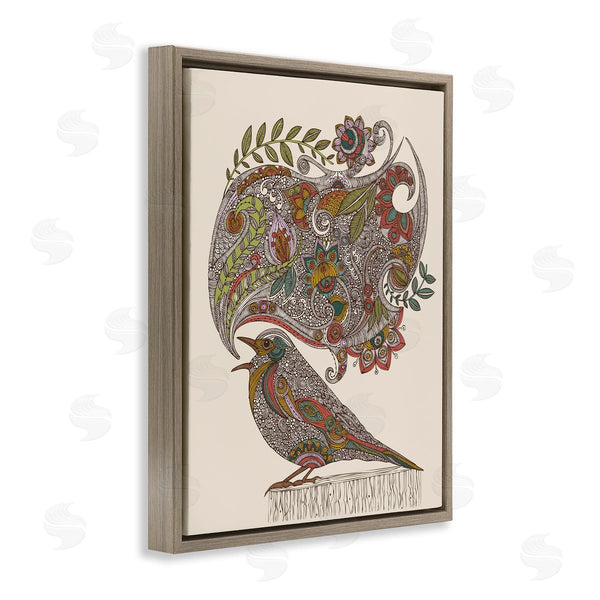 Stupell Industries Valentina Harper | Song Bird Complex Paisley Patterns Botanical Leaves Wall Art
