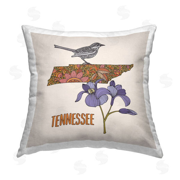stupell industries Valentina Harper | Tennessee Detailed Floral Pattern Printed Throw Pillow
