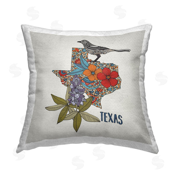 Stupell Industries Valentina Harper | Texas Floral Pattern State Bird Printed Throw Pillow