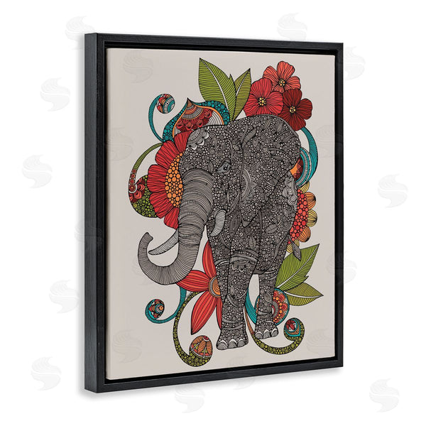 Stupell Industries Valentina Harper | Wild Elephant Surrounded Elaborate Flower Mandala Patterns Wall Art