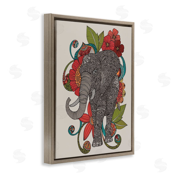 Stupell Industries Valentina Harper | Wild Elephant Surrounded Elaborate Flower Mandala Patterns Wall Art